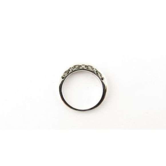 Vintage 14 Karat White Gold Princess Cut Diamond Wedding Band Size 6 #4310 - Picture 2 of 6